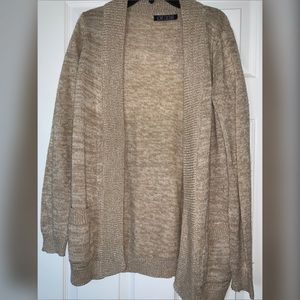 Tan & Gold Knit Cardigan